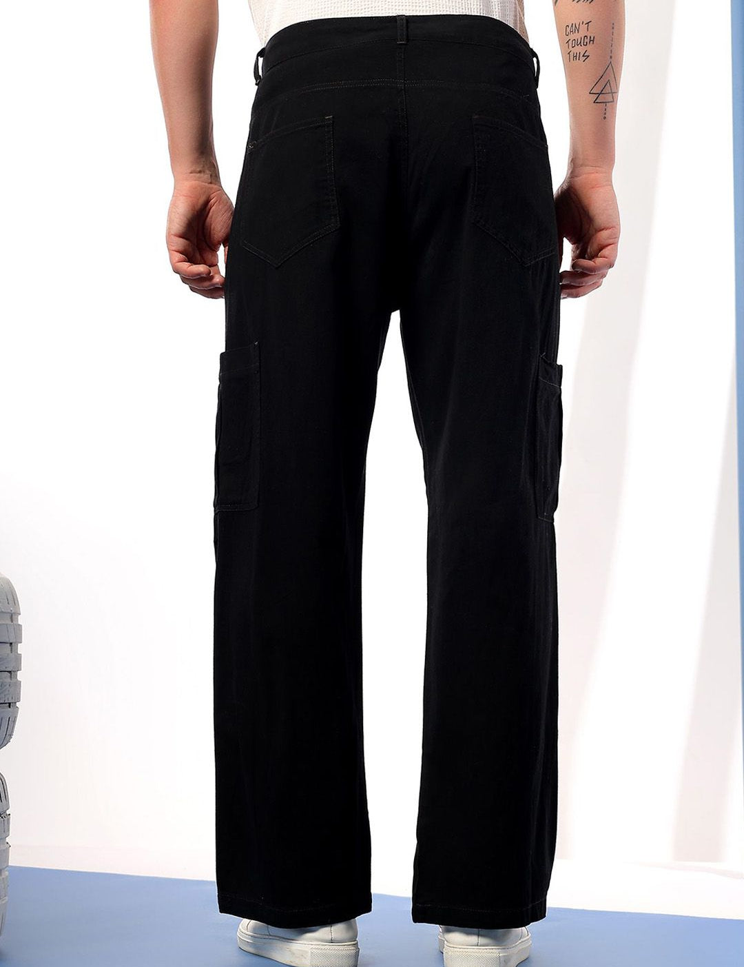 Kotty Men Relaxed Fit Low-Rise Stretchable Cargo Style Jeans