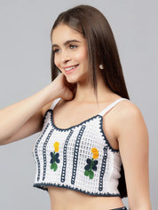 Kotty Women Self Design Scoop Neck Cotton Top