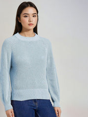 Kotty Women Self Design Round Neck Long Sleeves Pullover Sweaters