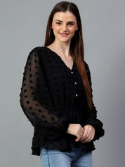 Kotty Women Solid V-Neck Top