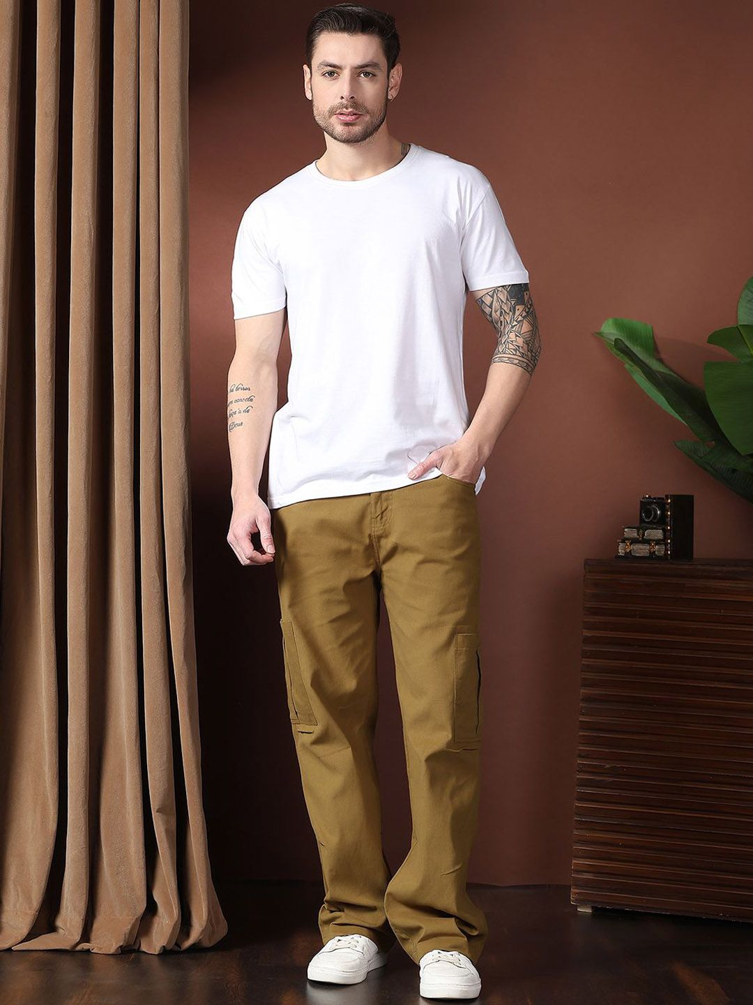 Kotty Men Relaxed Easy Wash Cargos Trousers