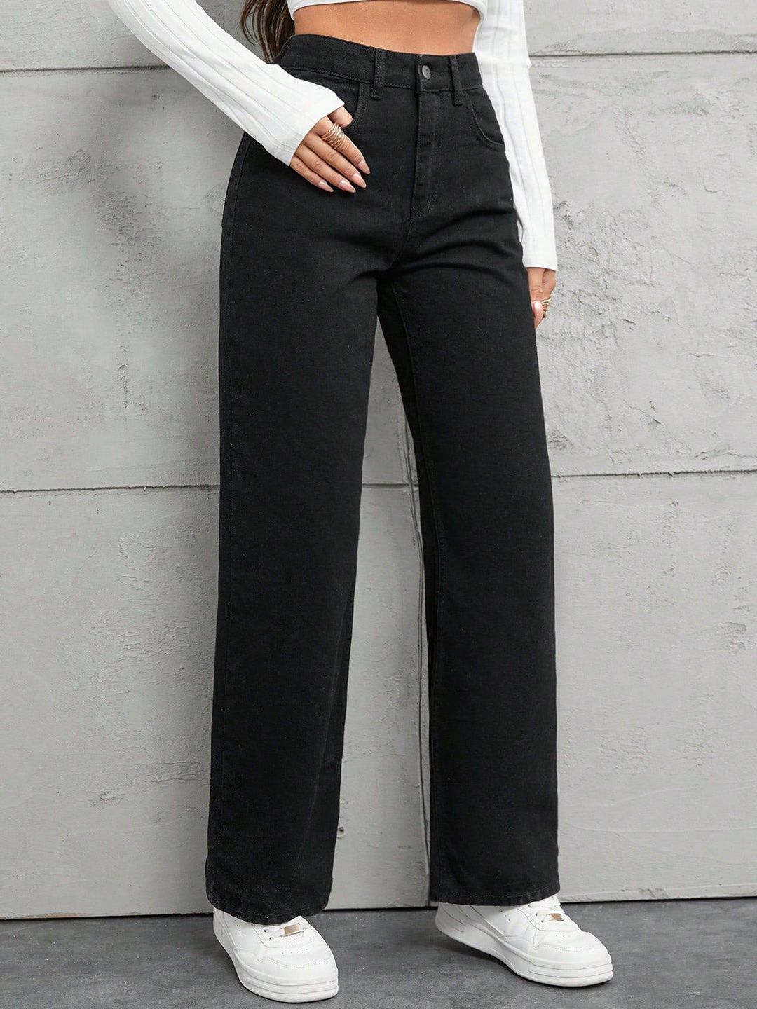 Kotty Women Comfort Straight Fit High-Rise Stretchable Jeans