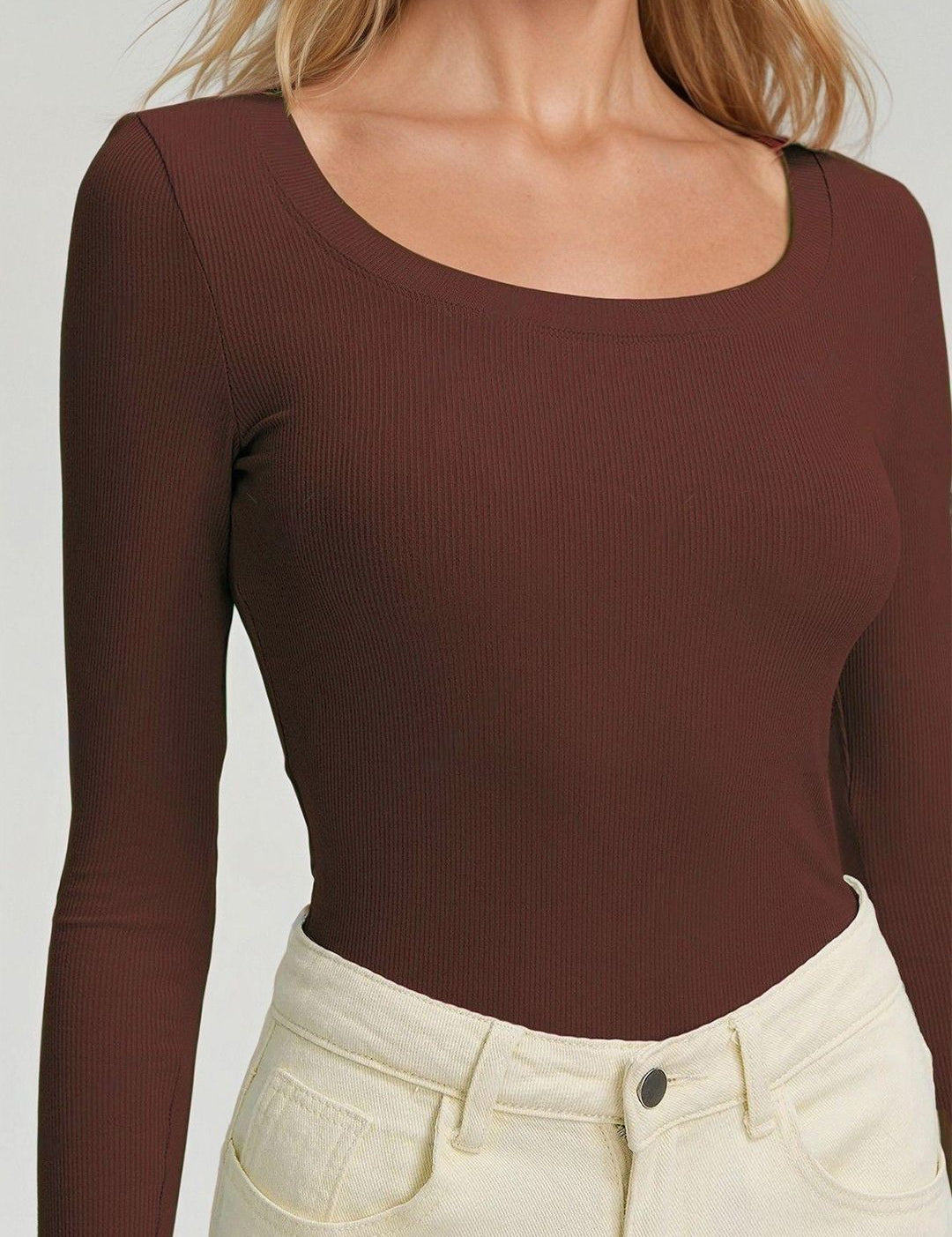 Kotty Square Neck Ribbed Top