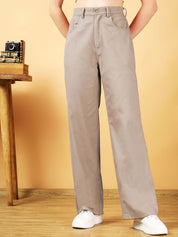 Kotty Women Loose Fit Mid-Rise Formal Trousers