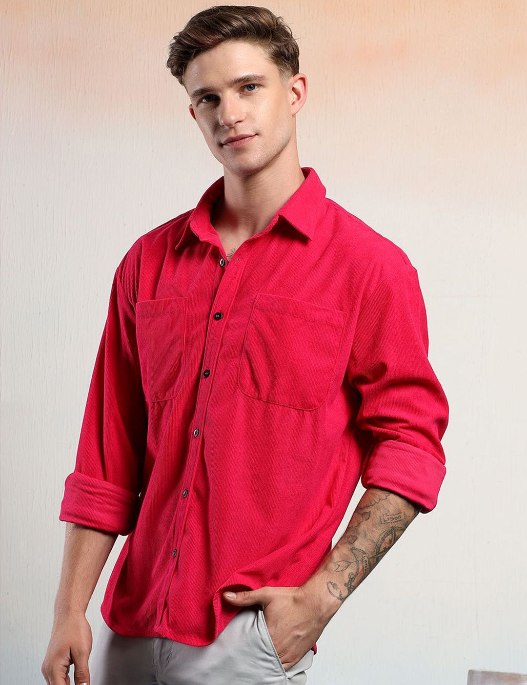 Kotty Men Sheer Casual Shirt