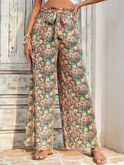 Kotty Women Multicoloured Floral Printed Relaxed High-Rise Easy Wash Trousers