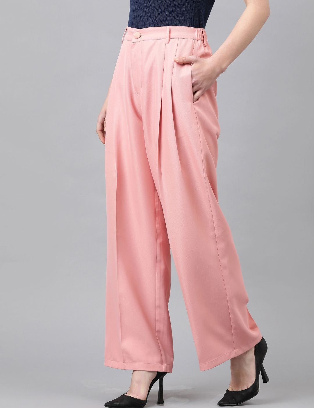 KOTTY BIZwear Women High-Rise Easy Wash Cotton Cargos Trousers