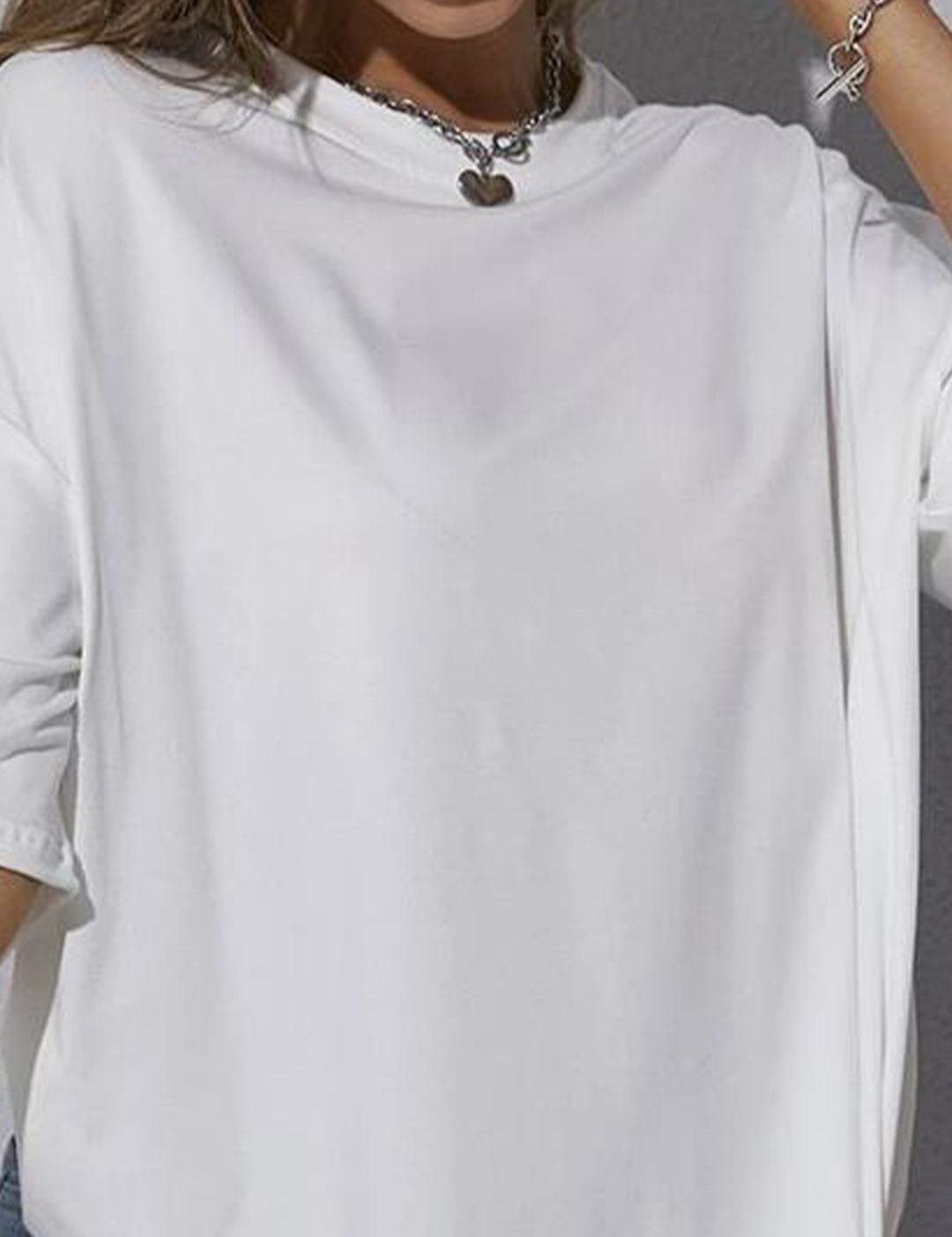 Kotty Drop Shoulder Sleeves Oversize Fit T-shirt