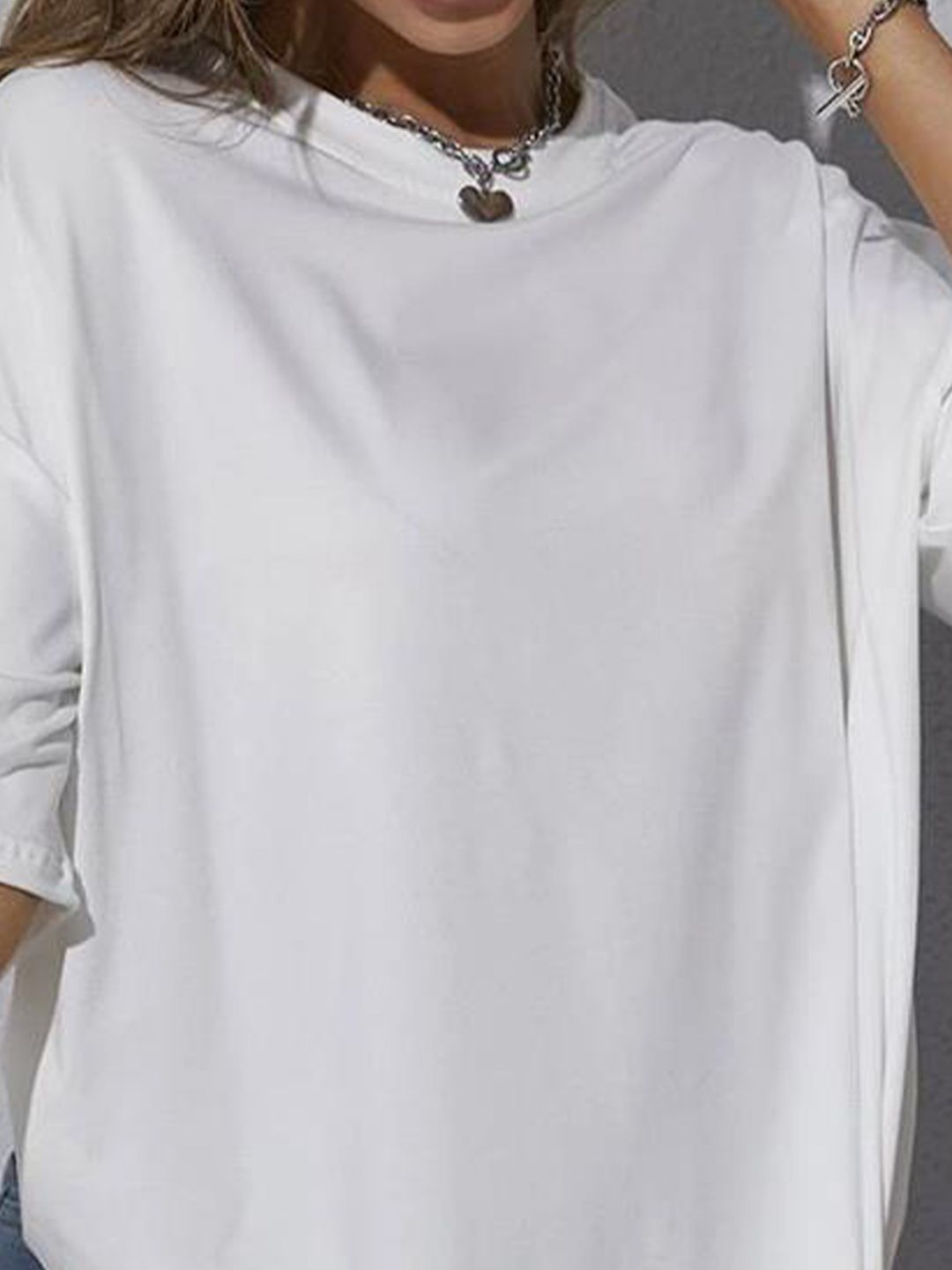 Kotty Drop Shoulder Sleeves Oversize Fit T-shirt