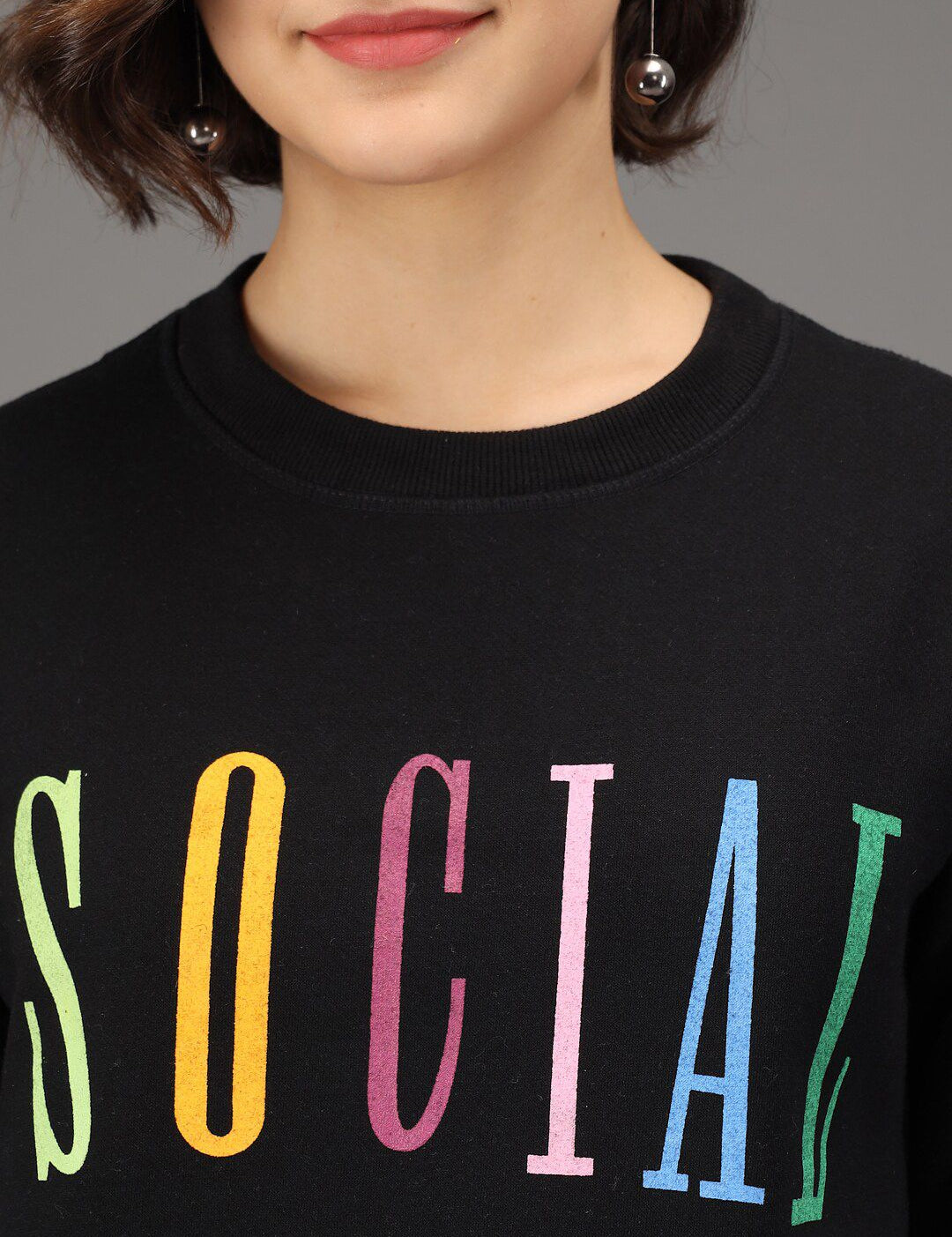 Kotty Women Black Printed Sweatshirt