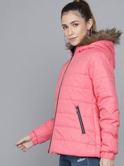 Kotty Women Pink Hooded Puffer Jacket