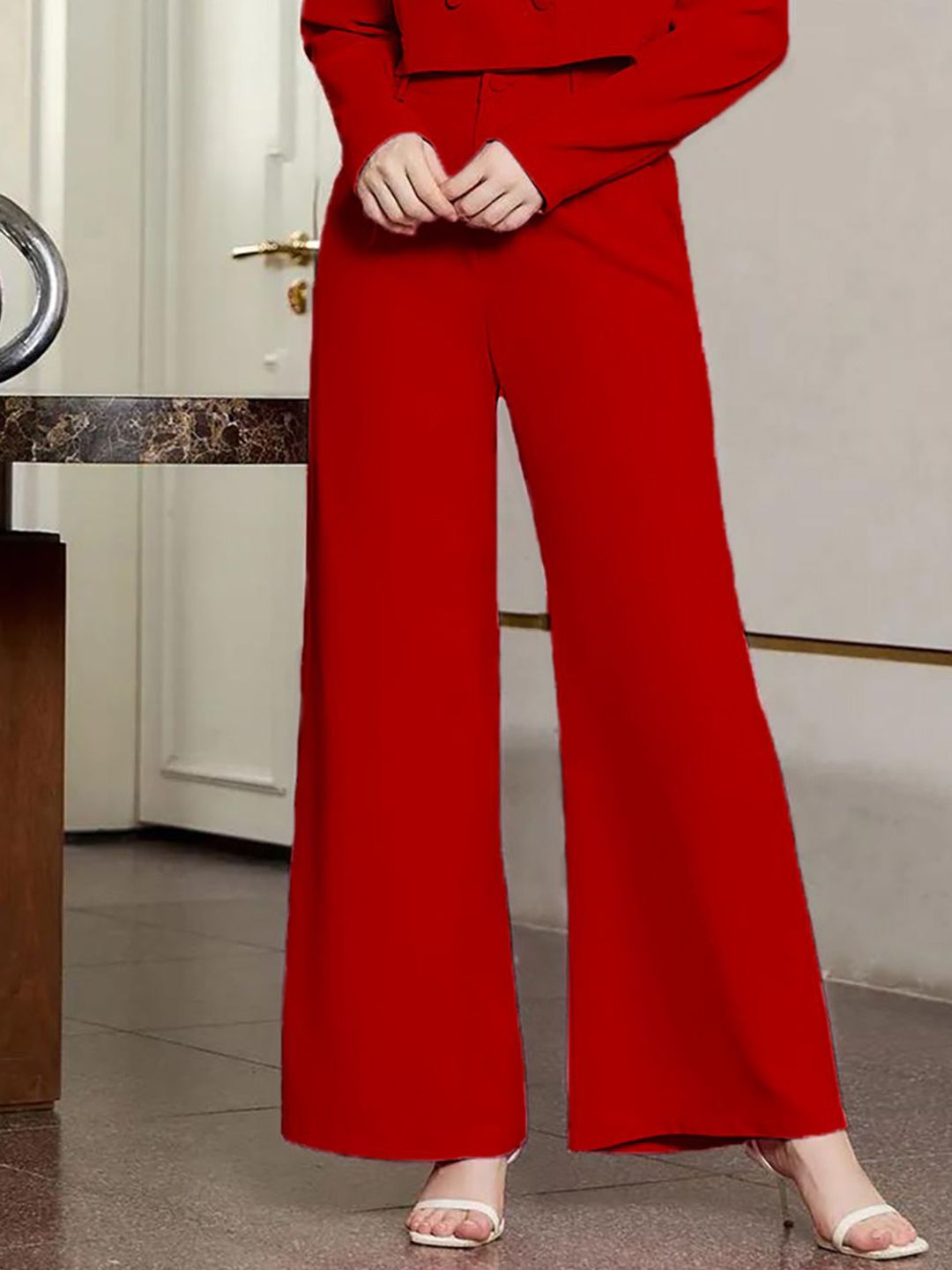 KOTTY BIZwear Women High-Rise Easy Wash Parallel Trousers