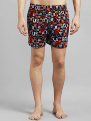 Kotty Men Black & Red Printed Boxers KTTMENSBOXER50S