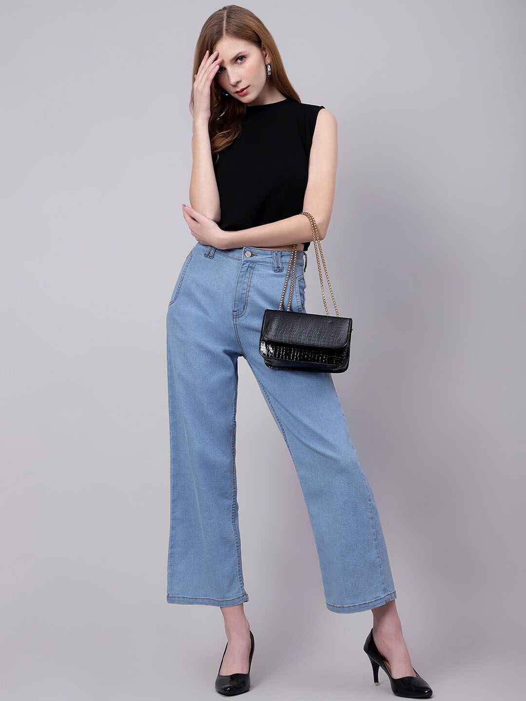 Kotty Women Straight Fit High-Rise Stretchable Jeans