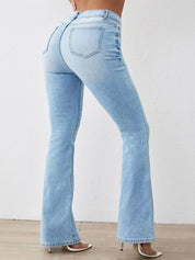 Kotty Women Jean Bootcut High-Rise Heavy Fade Stretchable Jeans