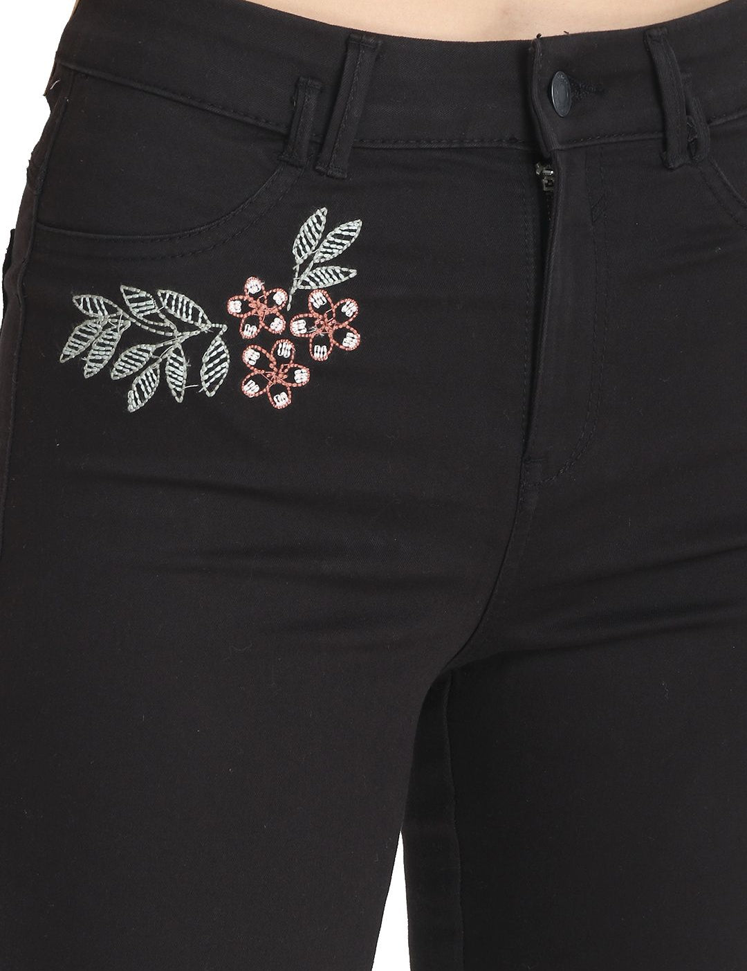 Kotty Women Black Skinny Fit High-Rise Clean Look Stretchable Jeans