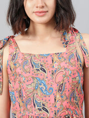 Kotty Ethnic Motifs Printed Fit & Flare Dress