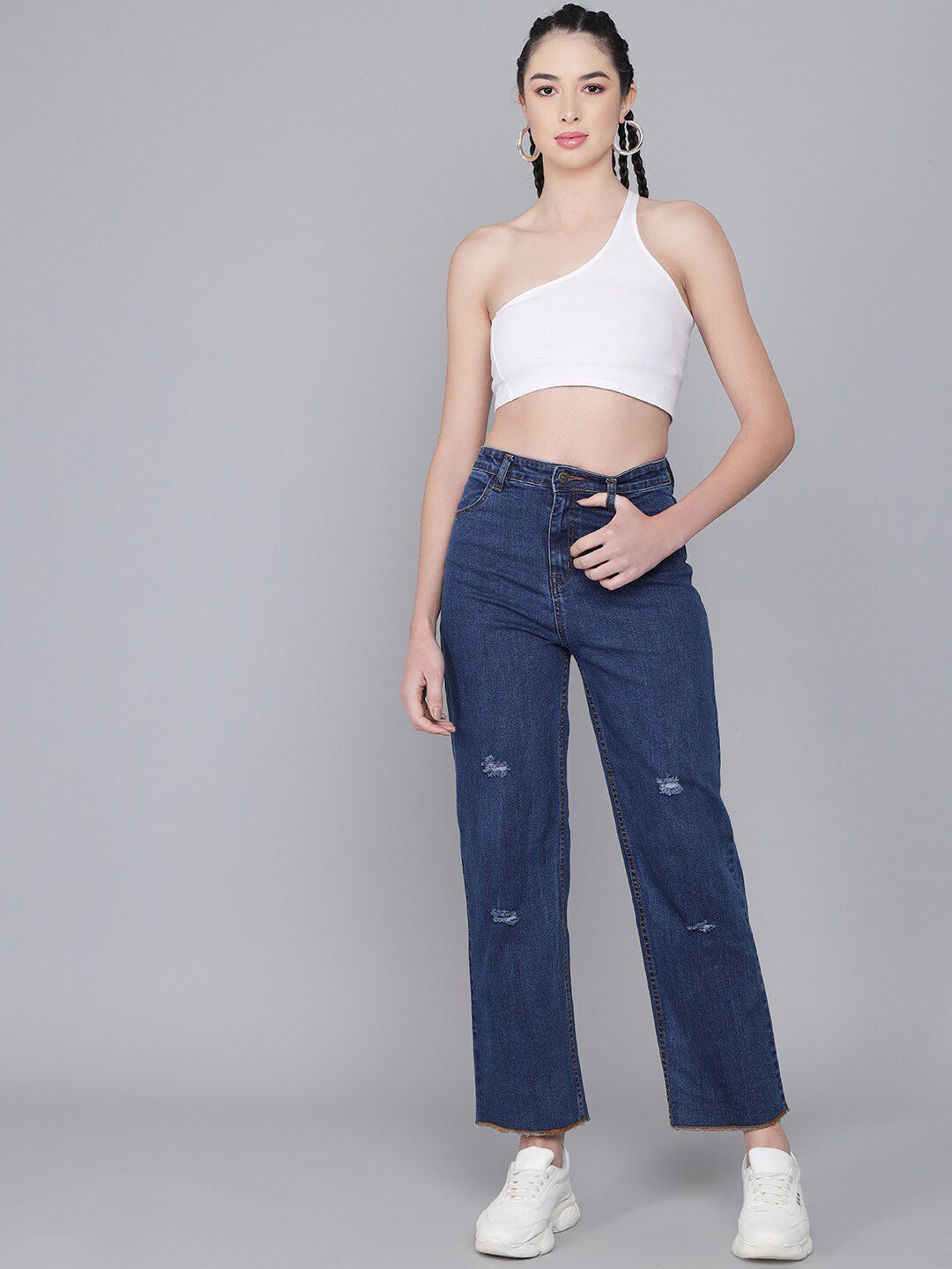 Kotty Women Blue Flared High-Rise Flared Stretchable Jeans