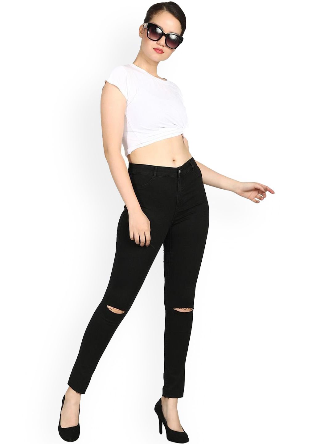 Kotty Girls Jean Skinny Fit Slash Knee Stretchable Jeans