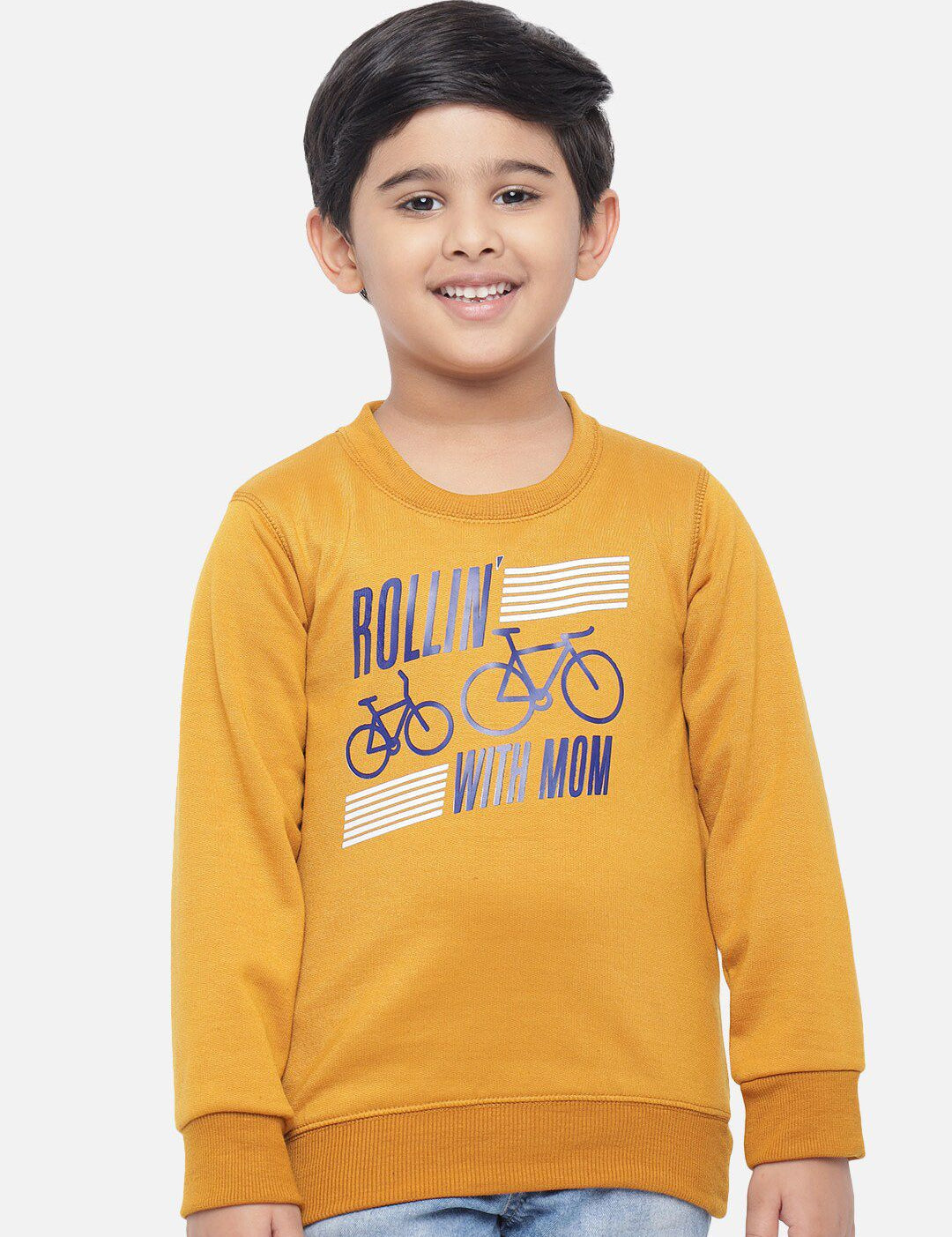 Kotty Boys Yellow Printed Sweatshirt