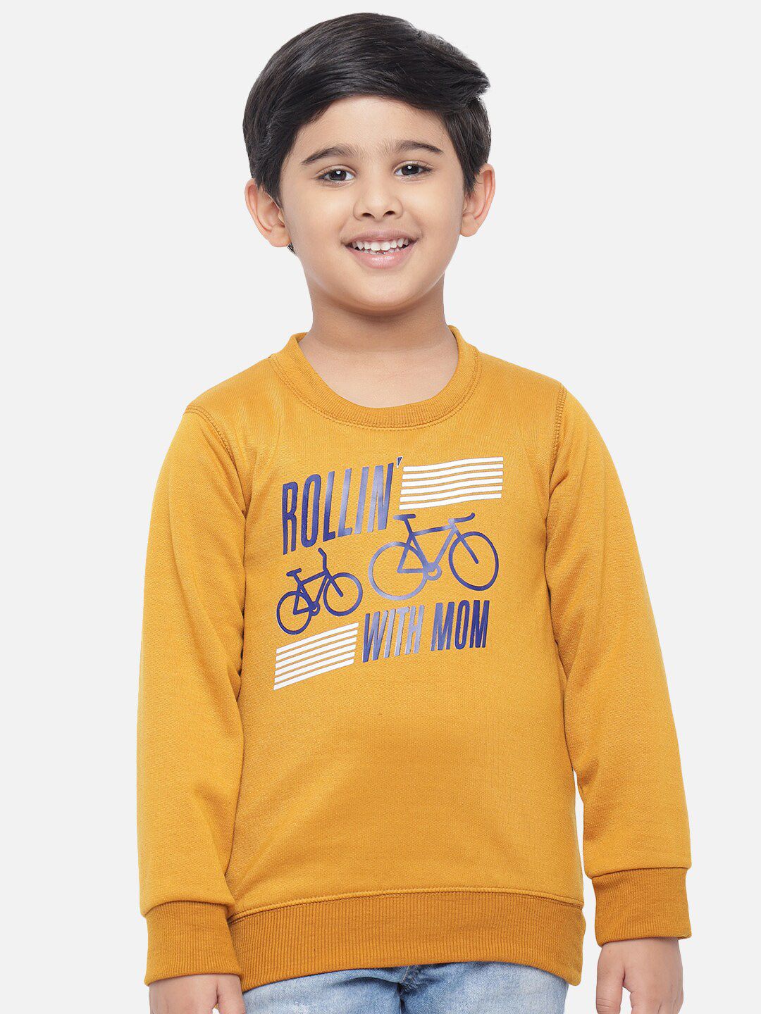 Kotty Boys Yellow Printed Sweatshirt
