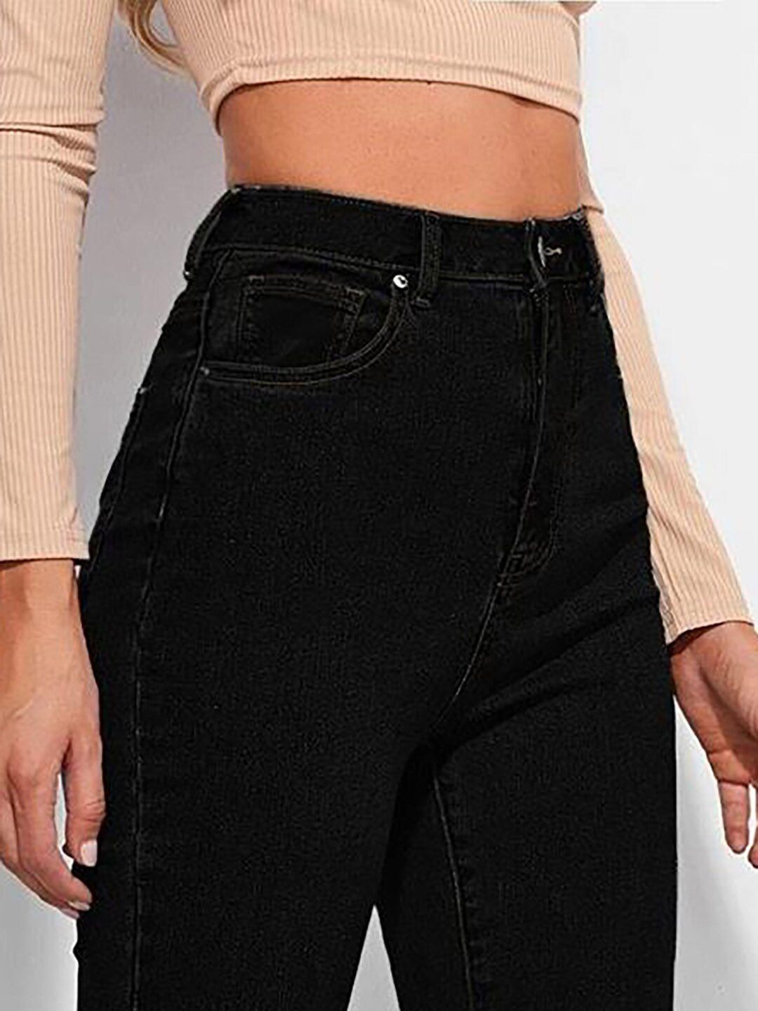 Kotty Women Black Jean Bootcut High-Rise Stretchable Jeans