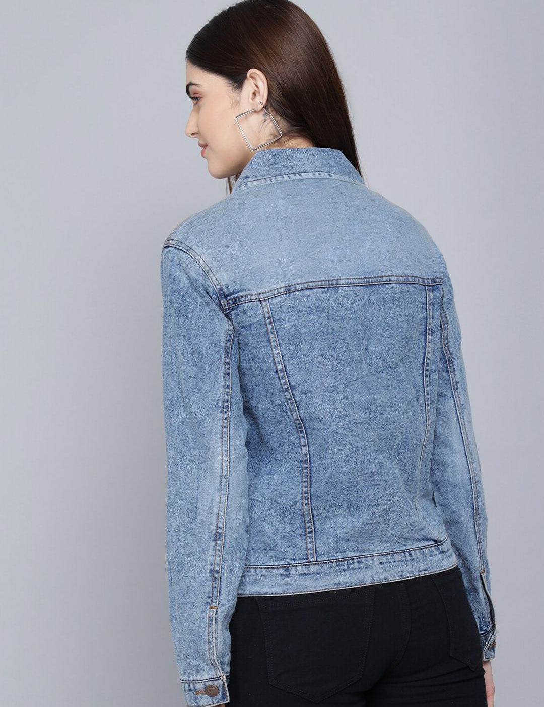 Kotty Women Blue Washed Lightweight Denim Jacket