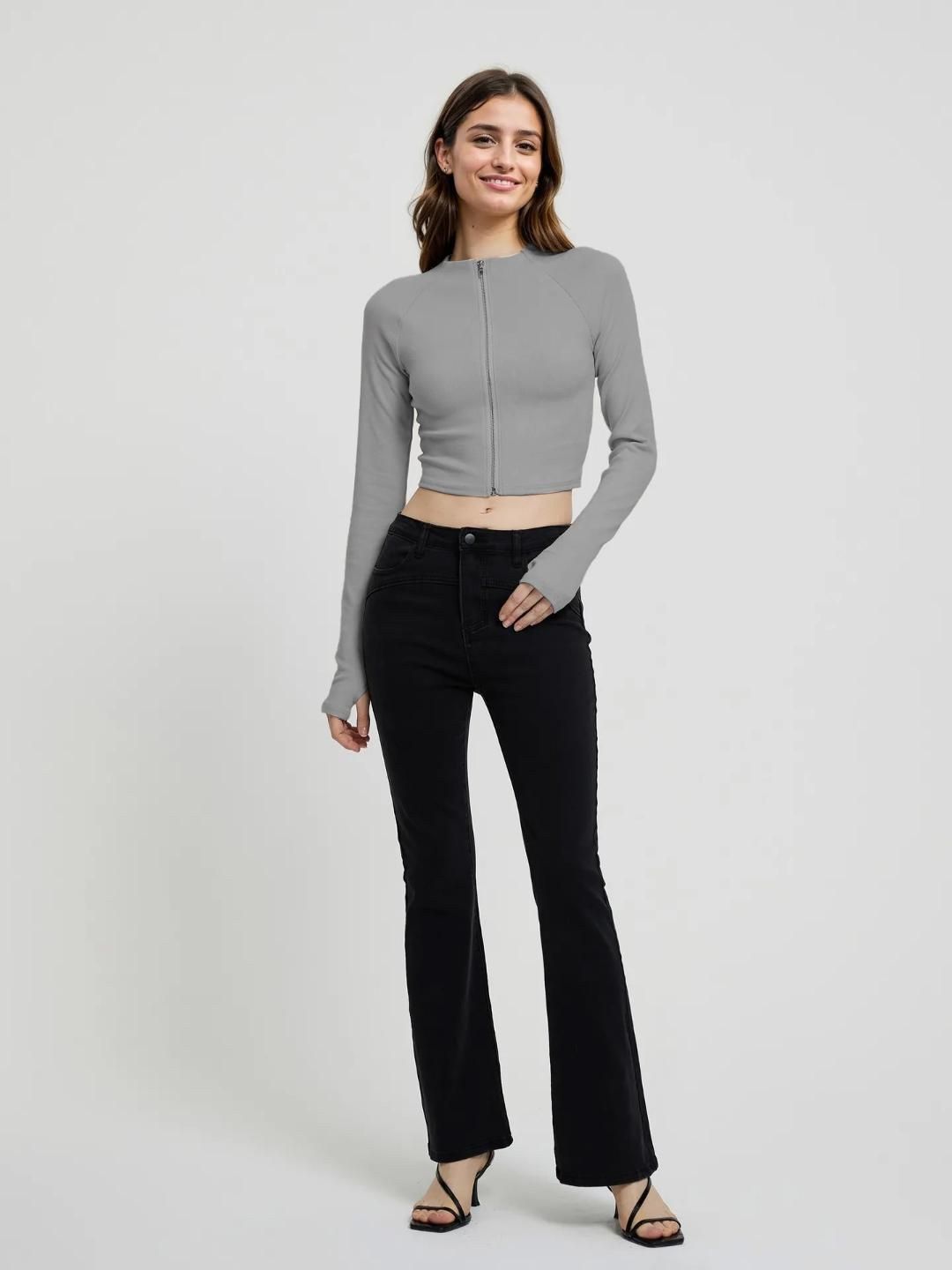 Kotty Round Neck Fitted Cotton Crop Top