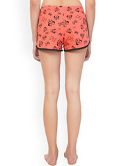 Kotty Women Orange Graphic Printed Lounge Shorts