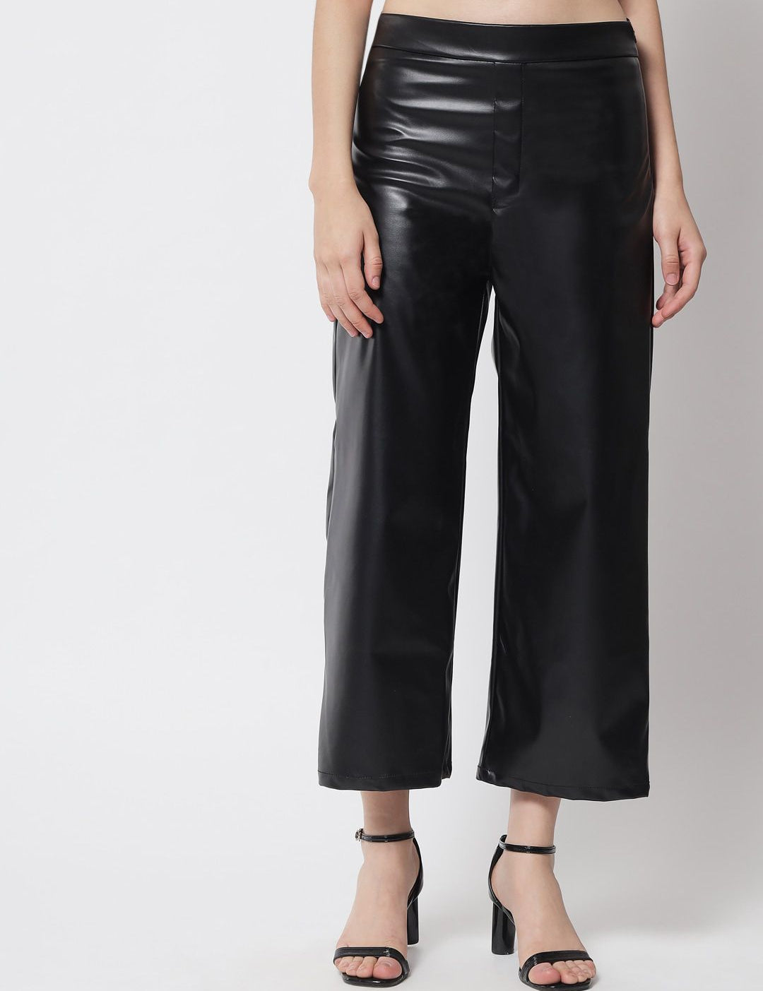 Kotty Women Black Relaxed Straight Fit Low-Rise Trousers