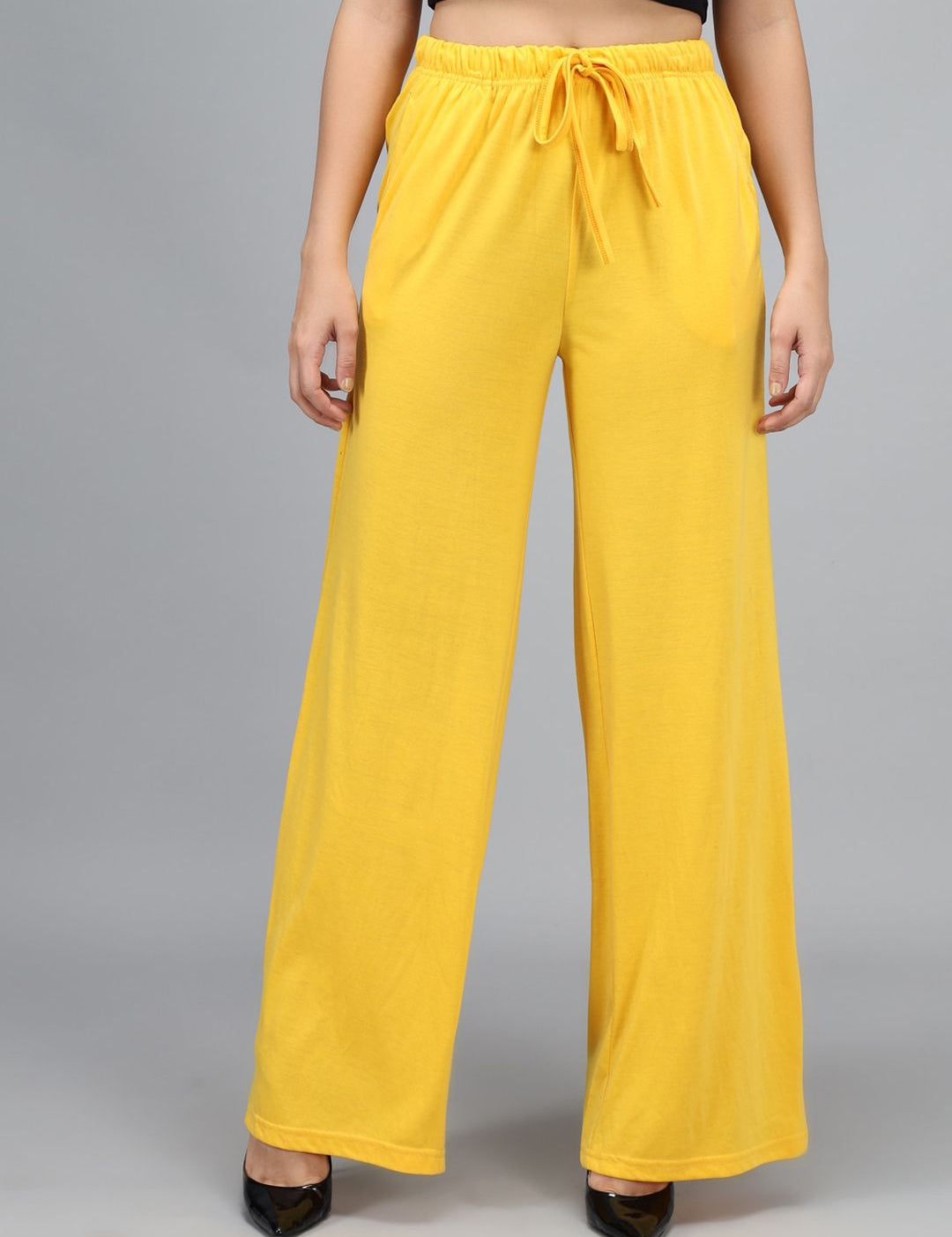Kotty Women Yellow Loose Fit High-Rise Parallel Trousers