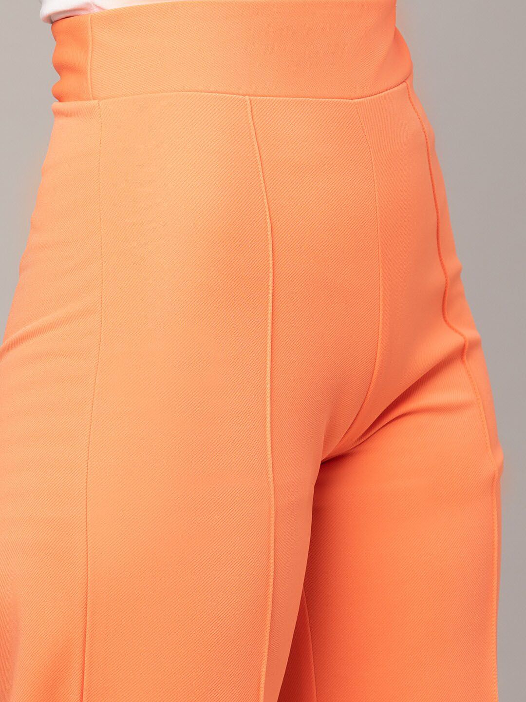 Kotty Women Pack Of 2 Relaxed Straight Leg High-Rise Easy Wash Parallel Trousers