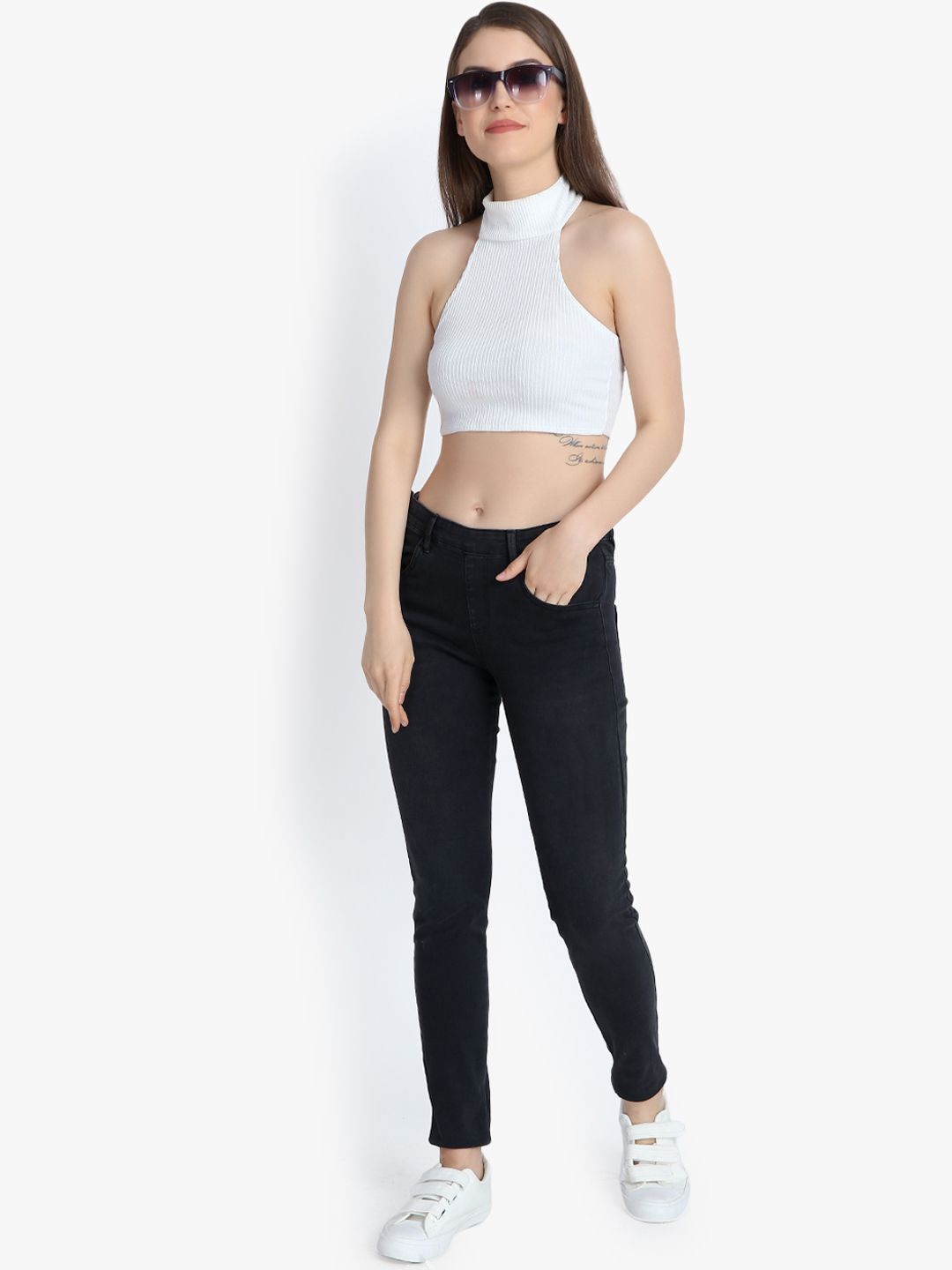 Kotty Women Black Skinny Fit High-Rise Clean Look Jeans