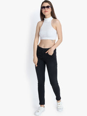Kotty Women Black Skinny Fit High-Rise Clean Look Jeans