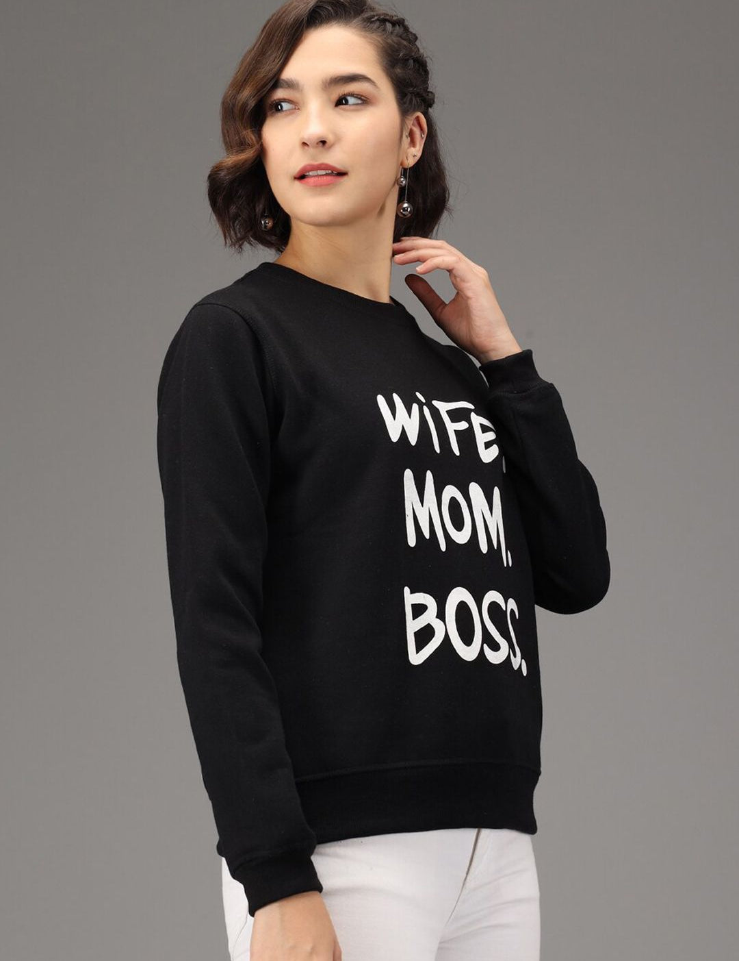 Kotty Women Black Printed Sweatshirt