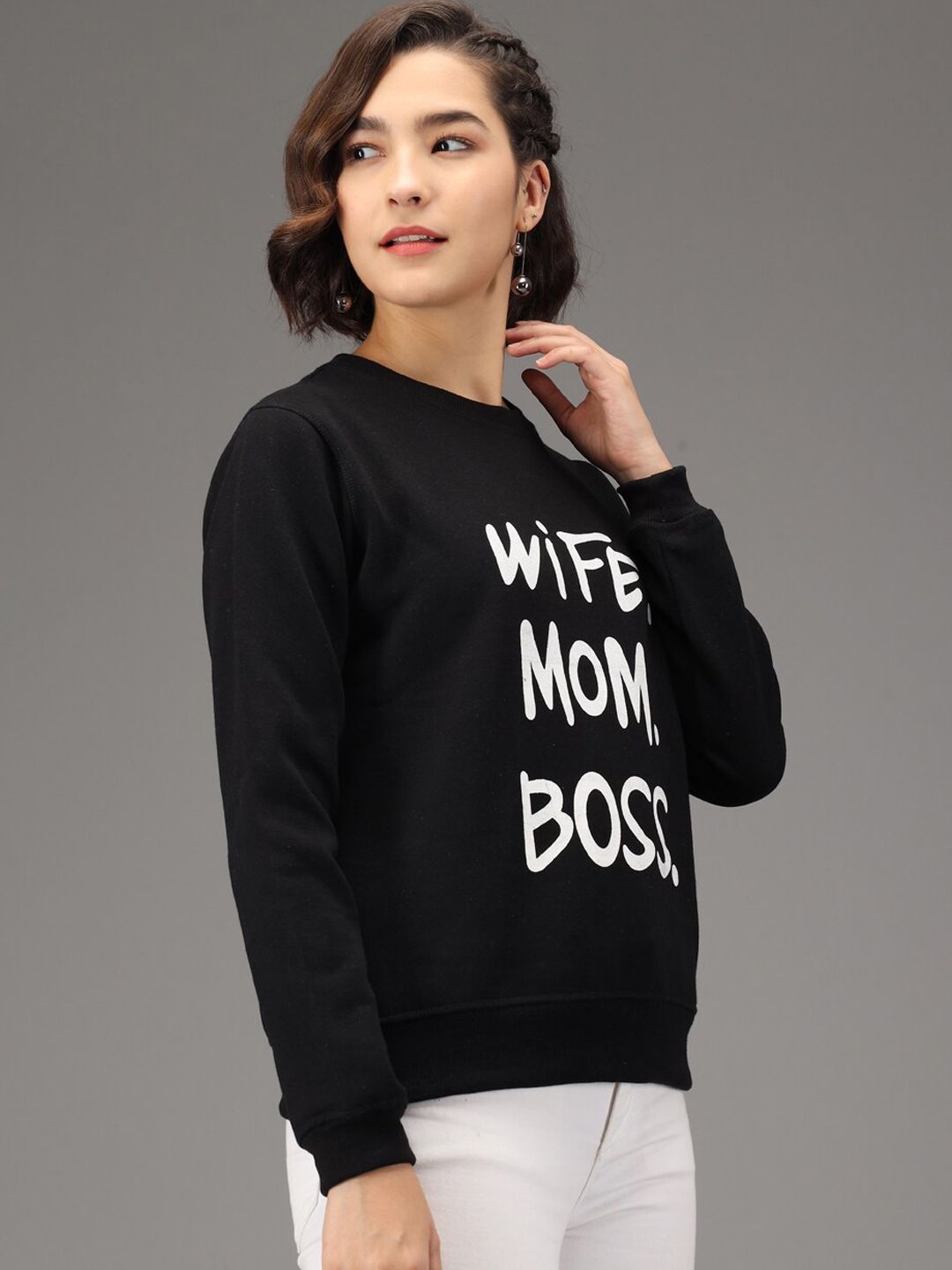 Kotty Women Black Printed Sweatshirt
