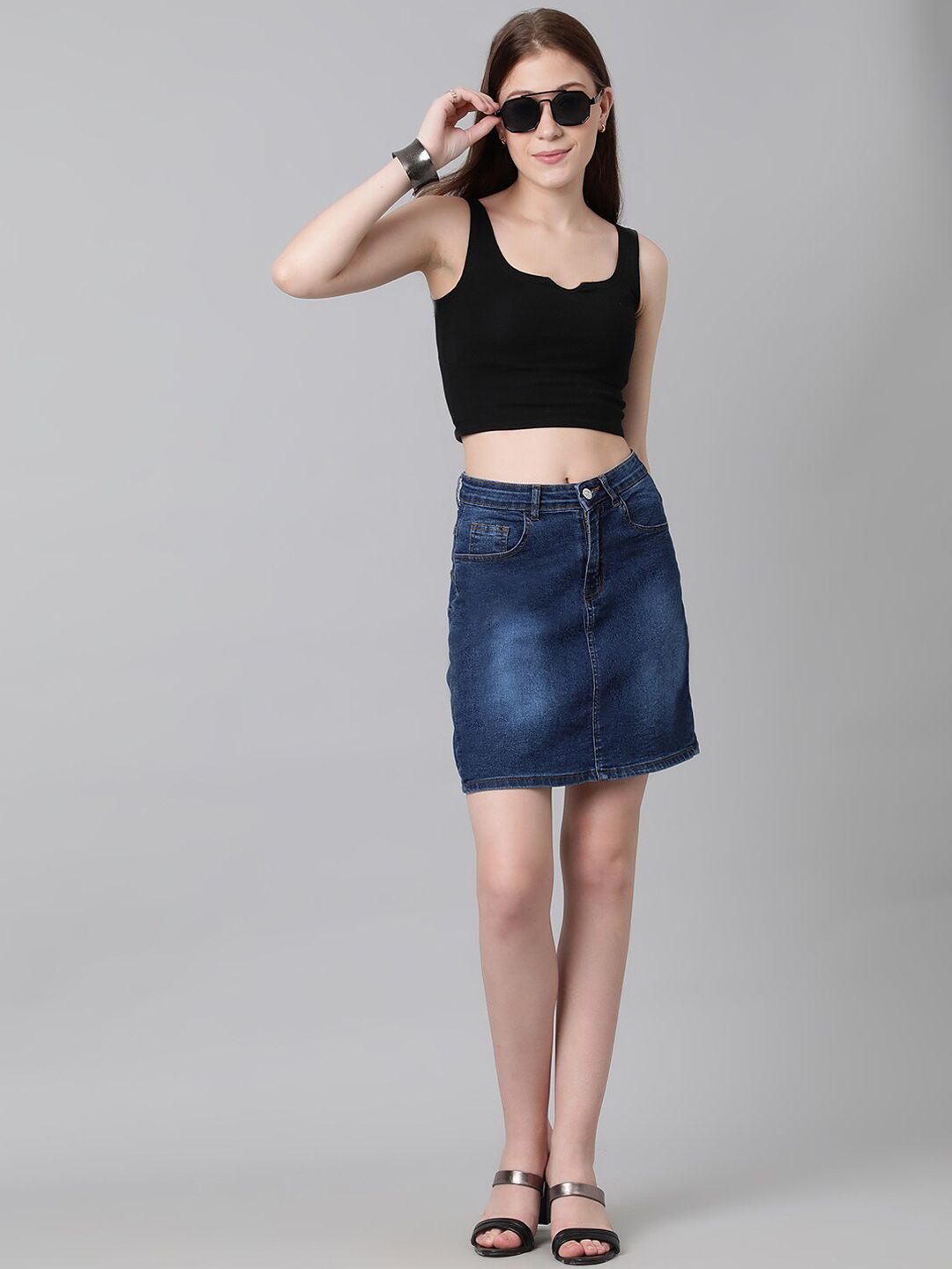 Kotty Denim Straight Skirt