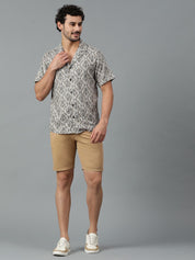 Kotty Men Cuban Collar Floral Printed Casual Shirt