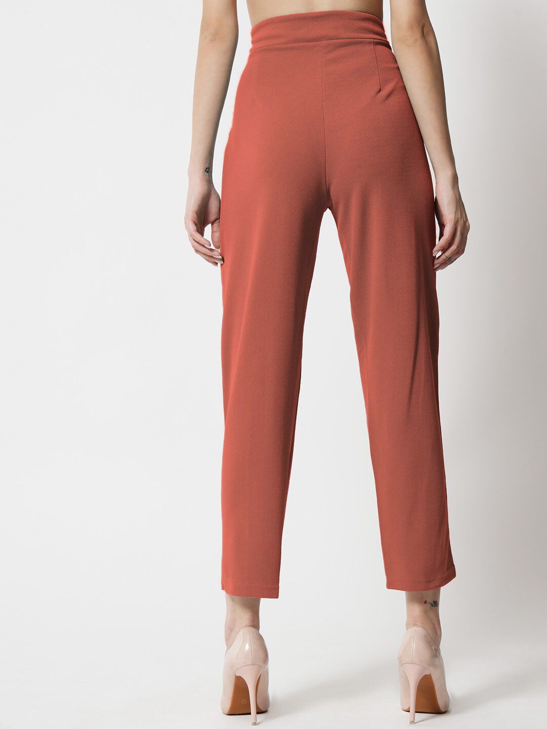 Kotty Women Relaxed Straight Fit High-Rise Easy Wash Trousers