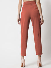 Kotty Women Relaxed Straight Fit High-Rise Easy Wash Trousers