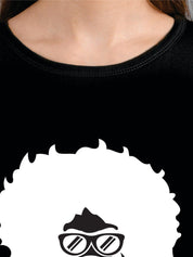 Kotty Women Black Printed Round Neck T-shirt