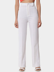 KOTTY BIZwear Women Relaxed Straight Leg Straight Fit High-Rise Easy Wash Trousers