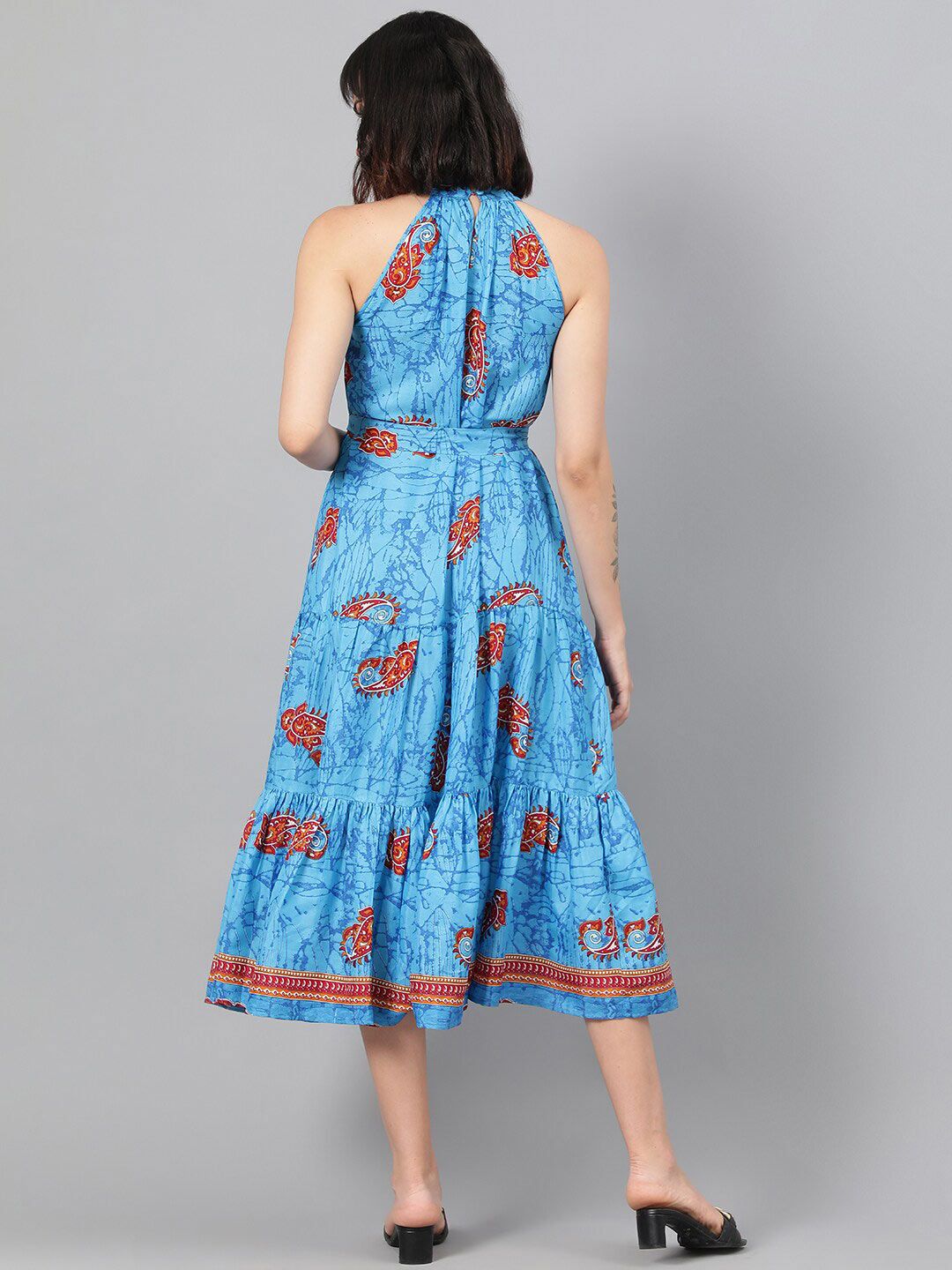 Kotty Multicoloured Floral Print Fit & Flare Midi Dress