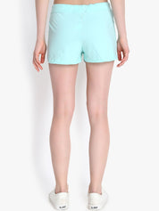 Kotty Women Sea Green Self Design Regular Fit Hot Pants