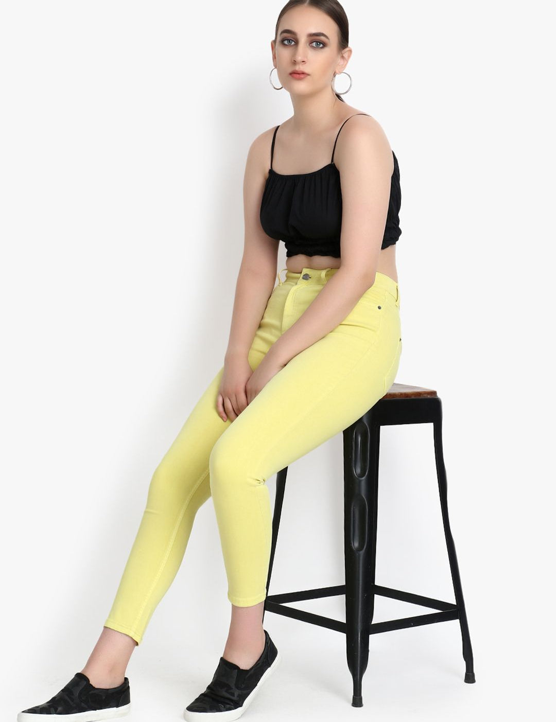 Kotty Women Yellow Skinny Fit High-Rise Clean Look Stretchable Jeans