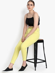 Kotty Women Yellow Skinny Fit High-Rise Clean Look Stretchable Jeans
