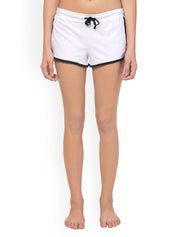 Kotty Women White Solid Lounge Shorts KTTSLEEPSHORTS195