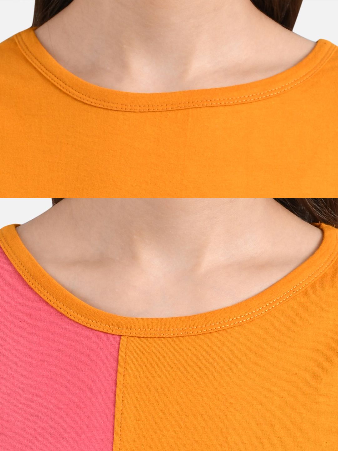 Kotty Women Pack of 2 Colourblocked Round Neck T-shirts