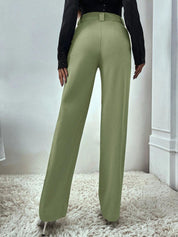 KOTTY BIZwear Women Relaxed Straight Fit High-Rise Easy Wash Trouser