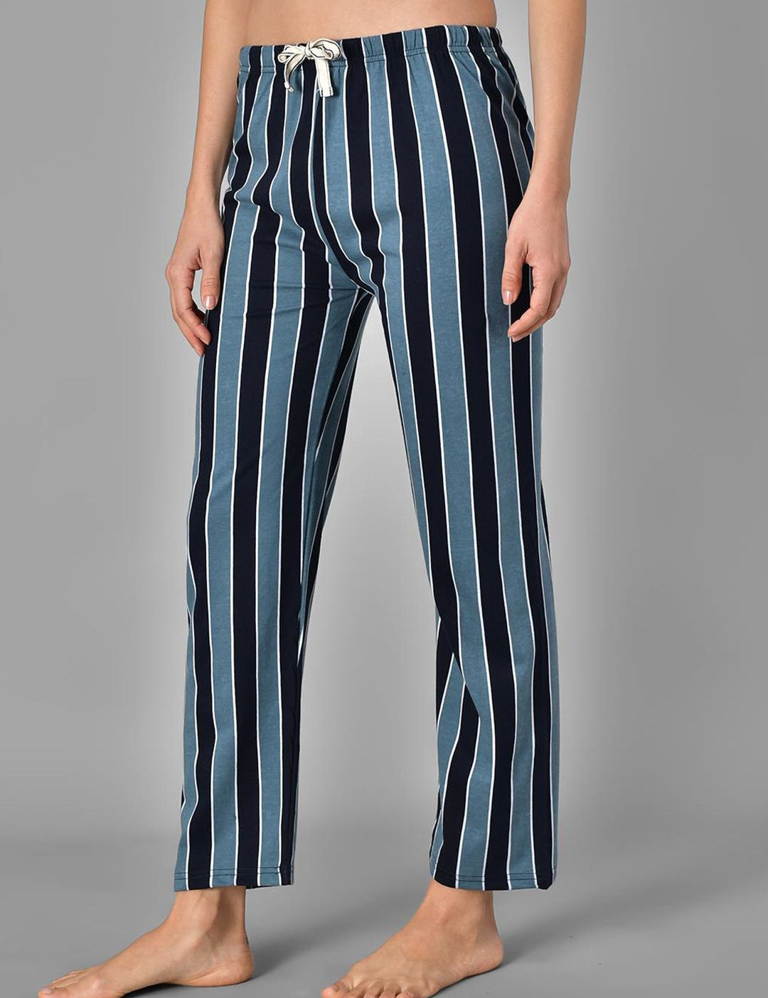 Kotty Women Striped Pure Cotton Lounge Pants